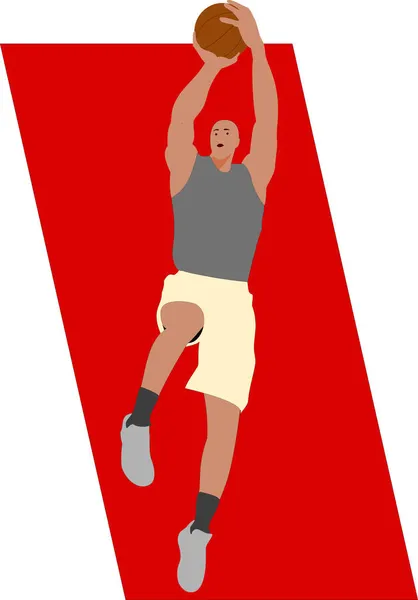 Bonita Habilidad Salto Baloncesto — Vector de stock