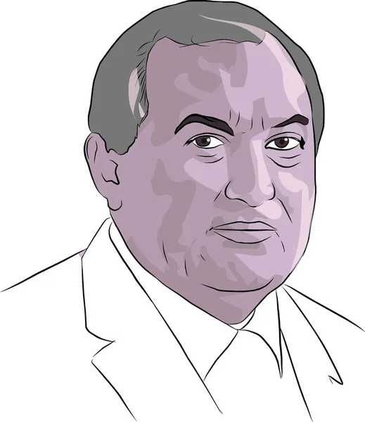 Armen Sarkissian肖像说明 — 图库矢量图片