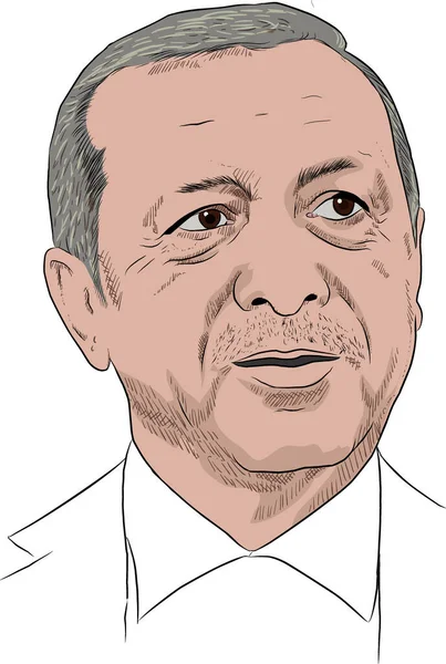 Recep Tayyip Erdoan Portrait Illustration — Stock vektor