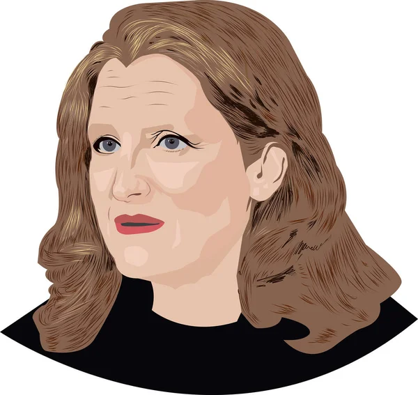 Cristia Freeland Retrato Vetor Ilustração — Vetor de Stock