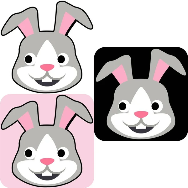 Rabbit Vector Portrait Illustration Cartoon — Stock Vector