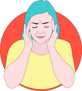 Baş Ağrısı Vektör İllüstrasyon Portresi 1