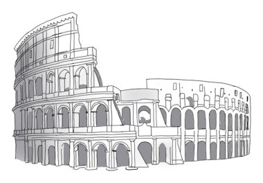Rome Colosseum Illustration for tour and travel