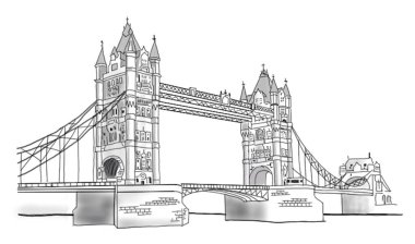 Londra Köprüsü Tur ve Seyahat İllüstrasyonu
