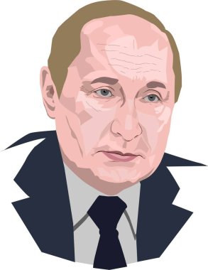 Vladimir Putin Portre Vektörü İllüstrasyonu