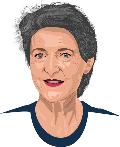 Simonetta Sommaruga Portrait Vector Illustration — Stockvektor