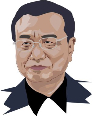 Li Keqiang Portre Vektörü İllüstrasyonu