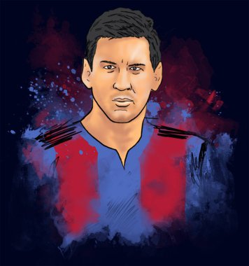 Lionel Messi Portre İllüstrasyonu