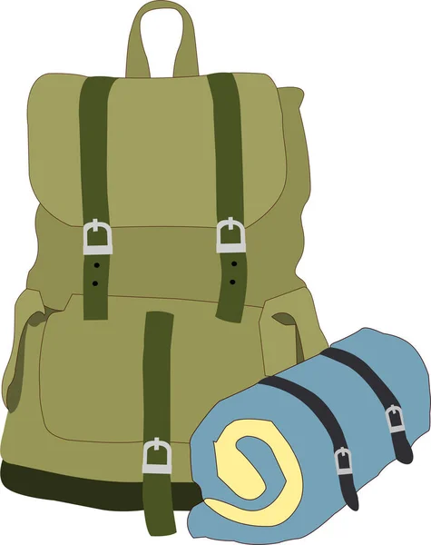Illustration Vector Graphic Camping Bag Suitable Graphic Resources Templates Posters — Stok Vektör