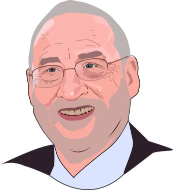 Joseph Stiglitz Portrait Vector Illustration
