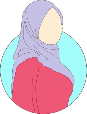 Başörtüsü Düz Vektör Çizimi 2