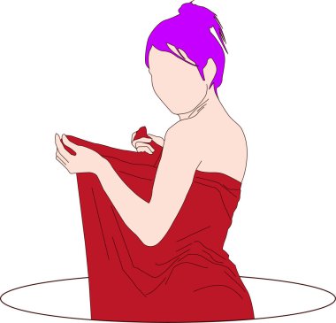 Düz Vektör Kadın İllüstrasyonu 2