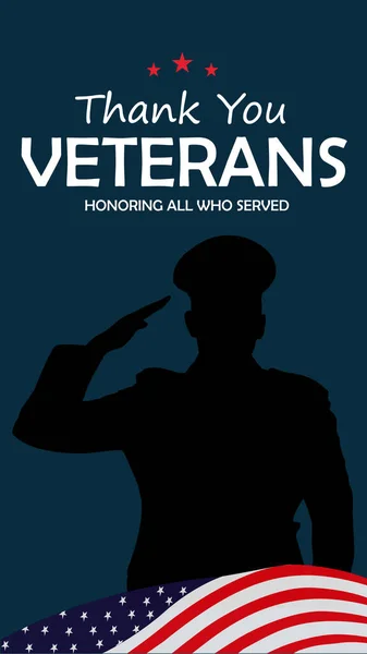 Veterans Day 군인의 로고에 디자인 — 스톡 벡터