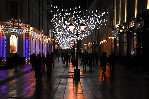 Moskauer Straße Silvester — Stockfoto