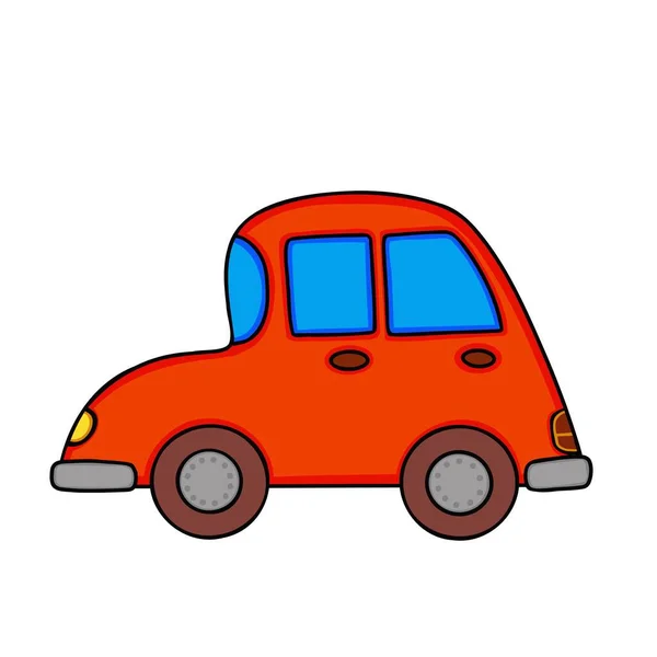 Cartoon Orange Car White Background Vector Illustration Printing Backgrounds Wallpapers — Stock Vector