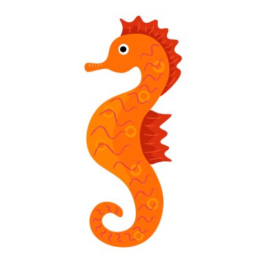 Vector deniz atı taşıyıcısı. Baskı, arka plan, duvar kâğıtları, kapaklar, ambalajlar, tebrik kartları, posterler, çıkartmalar, tekstil ve mevsimsel tasarım. Beyaz arkaplanda izole.