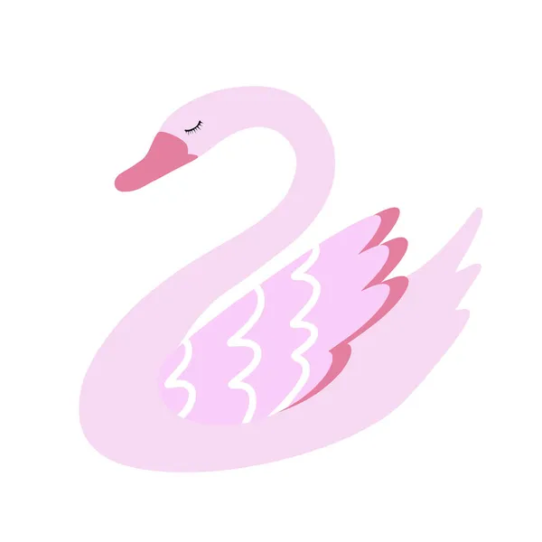 Vetor Cisne Rosa Ilustração Para Impressão Fundos Papéis Parede Capas — Vetor de Stock