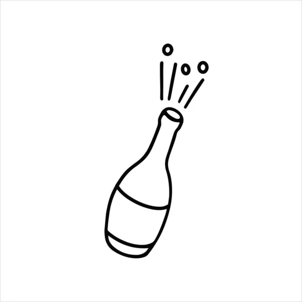 Champagne Bottle Vector Illustration Printing Backgrounds Icon Web Mobil Design — Stock Vector