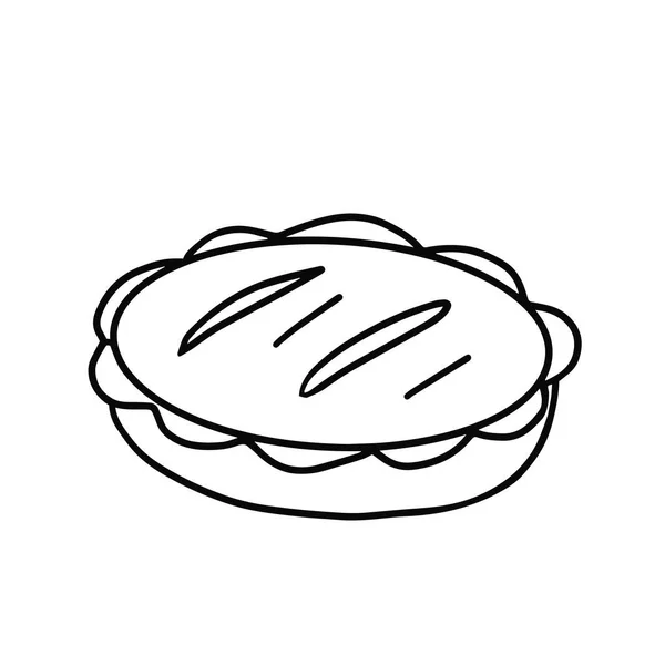 Esboço da tarte. Ilustração vetorial para impressão, fundos, capas, embalagens, cartões, cartazes, adesivos, têxteis, design sazonal. Isolado sobre fundo branco. — Vetor de Stock