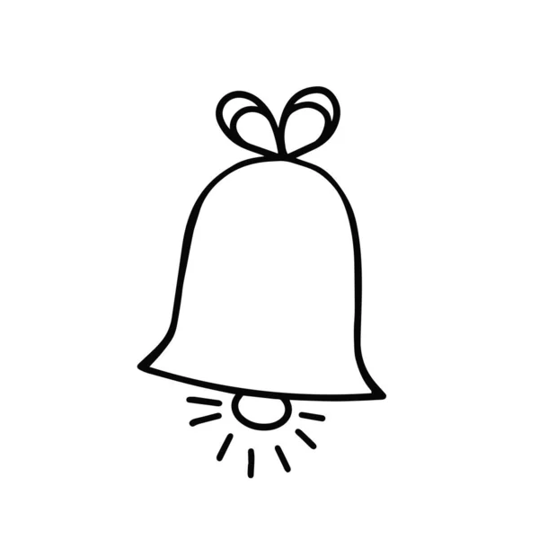 Símbolo Bell Icon. Ilustração vetorial para impressão, fundos, capas, embalagens, cartões, cartazes, adesivos, têxteis, design sazonal. Isolado sobre fundo branco. — Vetor de Stock