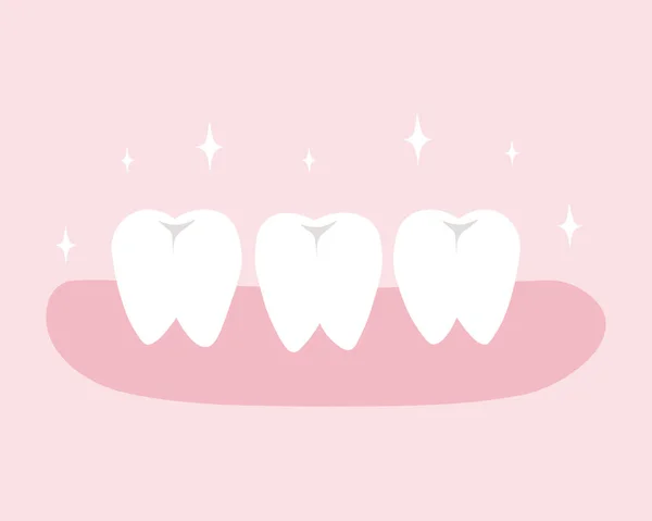Healthy Teeth Gum Dental Check Dental Hygiene Vector Illustration Printing — Stok Vektör