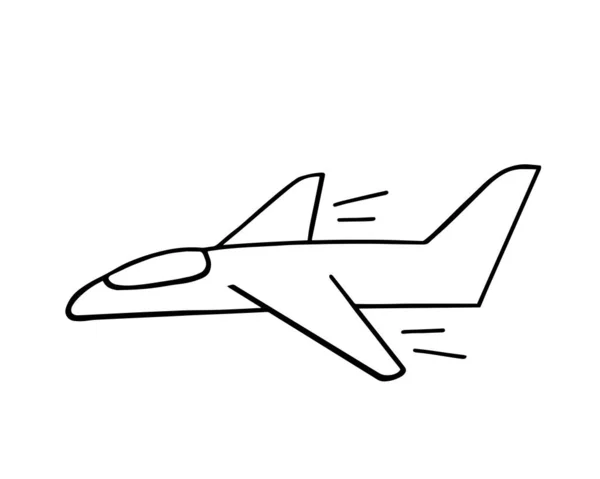 Літак Каракулі Військовий Літак Дитячий Літак Векторна Ілюстрація Друку Фону — стоковий вектор