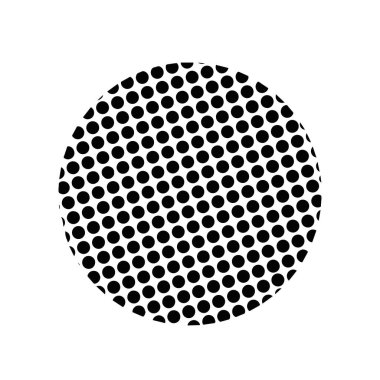 Soyut noktalar, siyah arka plan. Baskı, özgeçmiş, kapak, ambalaj, tebrik kartları, posterler, çıkartmalar, tekstil ve mevsimsel tasarım için vektör ilüstrasyonu. Beyaz arkaplanda izole.