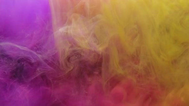 Colorida neblina fondo humo nube rosa amarillo — Vídeos de Stock