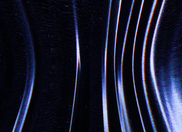 청색 흑색 곡선을 덮고 있는 미래학적 인 반짝 이는 소음 — 스톡 사진