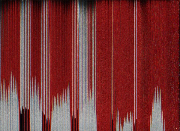 Glitch arte statica rumore texture rosso grigio sovrapposizione — Foto Stock