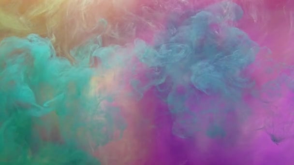 Cor fumaça explosão logotipo revelar trilha azul néon rosa — Vídeo de Stock