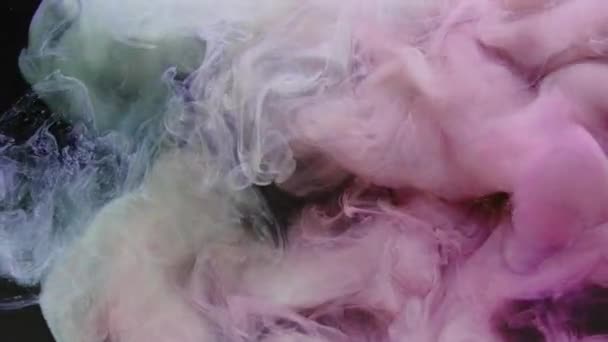 蒸气爆炸标志显示油墨水混合粉红白色 — 图库视频影像