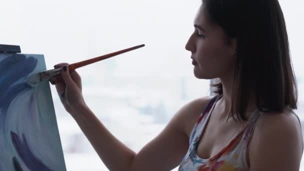 艺术表现手法绘画疗法有创意的女人 — 图库视频影像