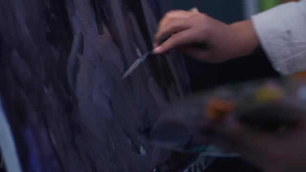 Мистецький процес творче натхнення абстрактного живопису — стокове відео