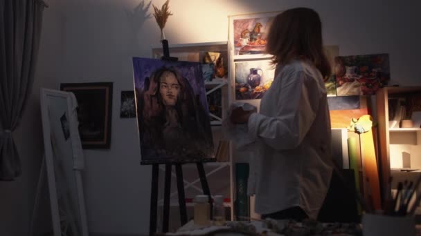 Finalizarea lucrărilor de artă studio de artă inspirație creativă — Videoclip de stoc