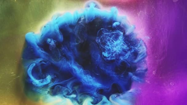 Kolor atrament splash logo otwieracz blast niebieski fioletowy — Wideo stockowe