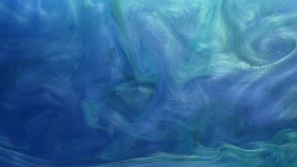 Brillo fluido textura tinta remolino azul llamarada flujo — Vídeos de Stock