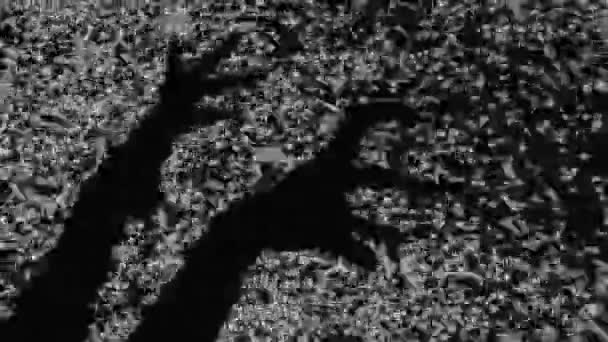 Noc terror stary horror film potwór ręce usterka — Wideo stockowe