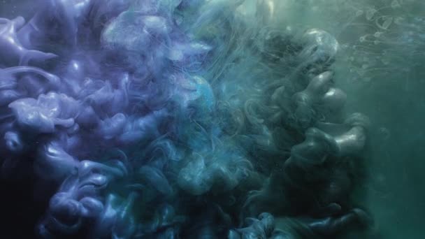 Fluid splash supernatural background blue green — Stock Video