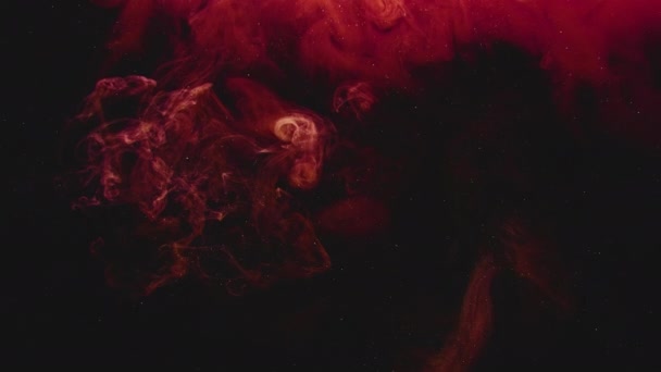 Logo esplosione a caldo rivelare polvere di scintillio nero vapore rosso — Video Stock