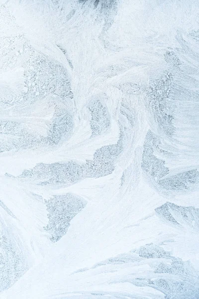 Gelado padrão gelo fundo branco floco de neve rime — Fotografia de Stock