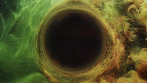 彩烟涡旋标志圆框绿色橙色 — 图库视频影像