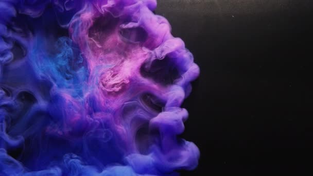 Paint water blast logo reveal blue purple cloud — Stock Video