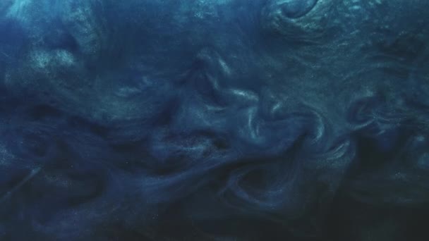 Блискучий рідкий фон морський шторм синій туман вихор — стокове відео