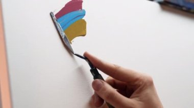 Sanat eseri yaratımı soyut resim stüdyosu