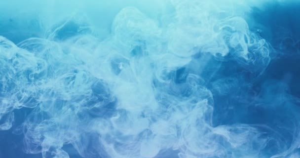 Kolor dym chmura farba woda niebieski wybuch pary — Wideo stockowe
