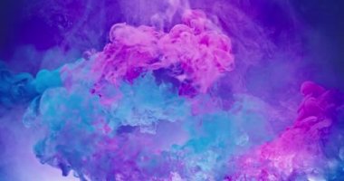 mürekkep damlası renk patlaması pembe mavi bulut