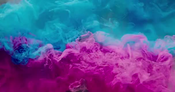 Farbexplosion Farbe Wasser Rosa Blau Blitzlicht — Stockvideo