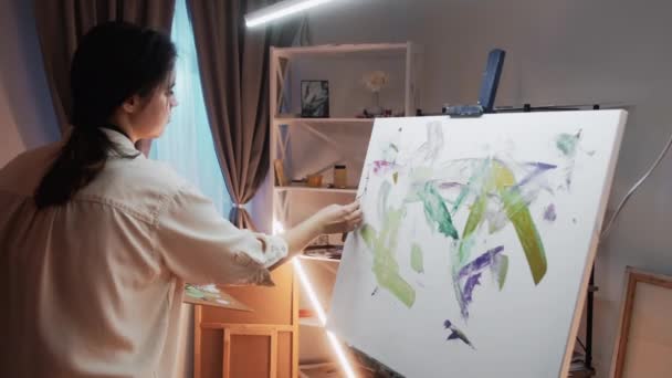 Abstrata pintura arte processo criativo arte — Vídeo de Stock