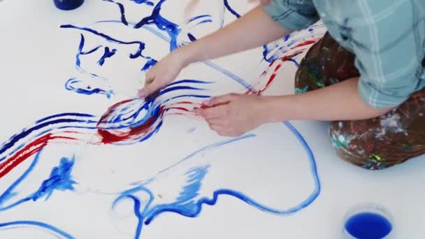 Імпресіонізм мистецтво мистецтво жіночий художник творчий — стокове відео